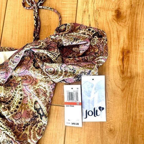 NWT Jolt Cold-Shoulder Ruffled Fit & Flare Dress Spaghetti Straps Size XS - Picture 10 of 11